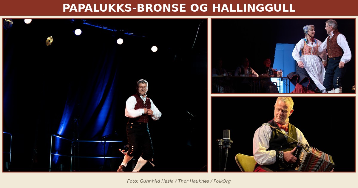 Martin Myhr dansar halling, Martin Myhr og Margrete Nordmoen i dans fele, og Ulf-Arne Johannessen spelar durspel på Landskappleiken 2026