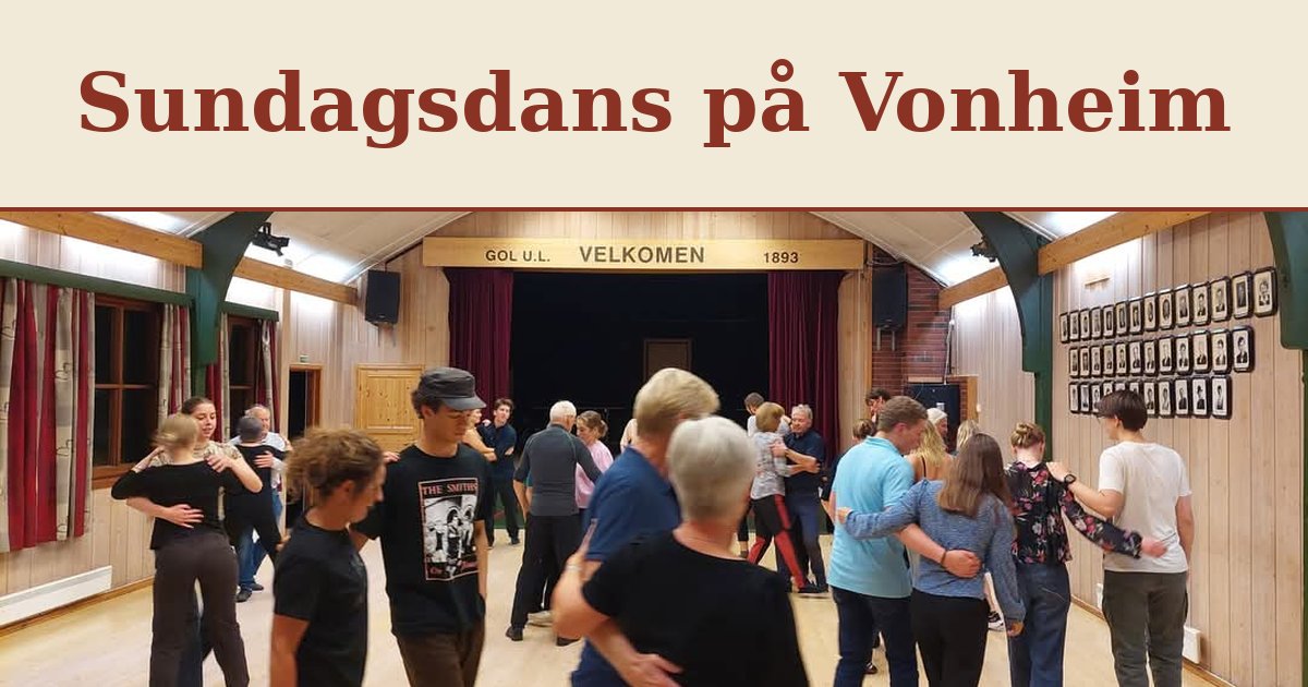 Folk dansar pardans i salen på Vonheim på Gol